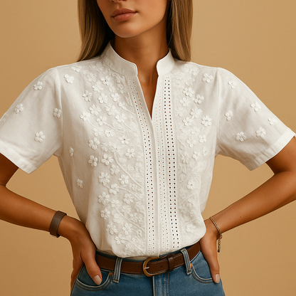 Camicia Donna Classica Scollo a V