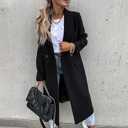 Giacca Donna con Bottoni Stile Classico Taglio Lungo