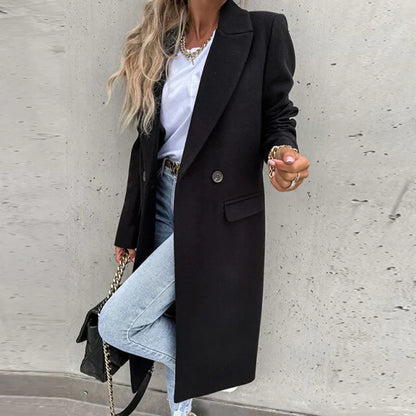 Giacca Donna con Bottoni Stile Classico Taglio Lungo