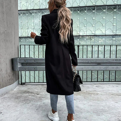 Giacca Donna con Bottoni Stile Classico Taglio Lungo