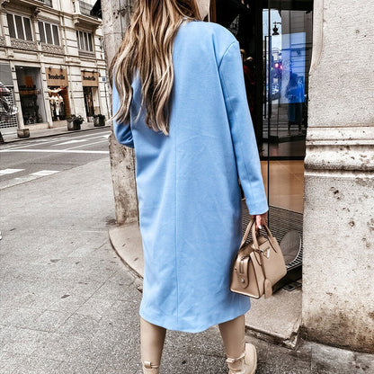 Giacca Donna con Bottoni Stile Classico Taglio Lungo