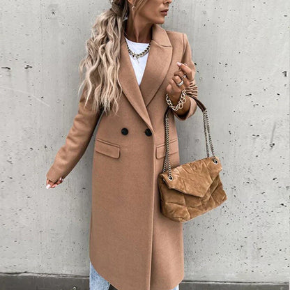Giacca Donna con Bottoni Stile Classico Taglio Lungo