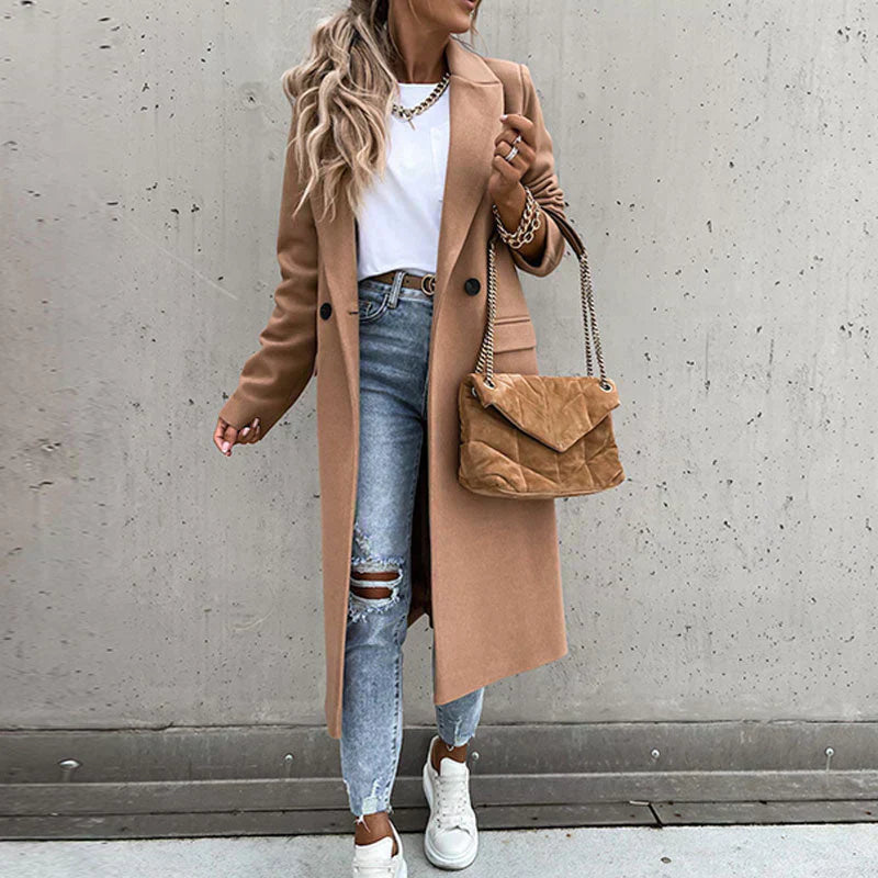 Giacca Donna con Bottoni Stile Classico Taglio Lungo