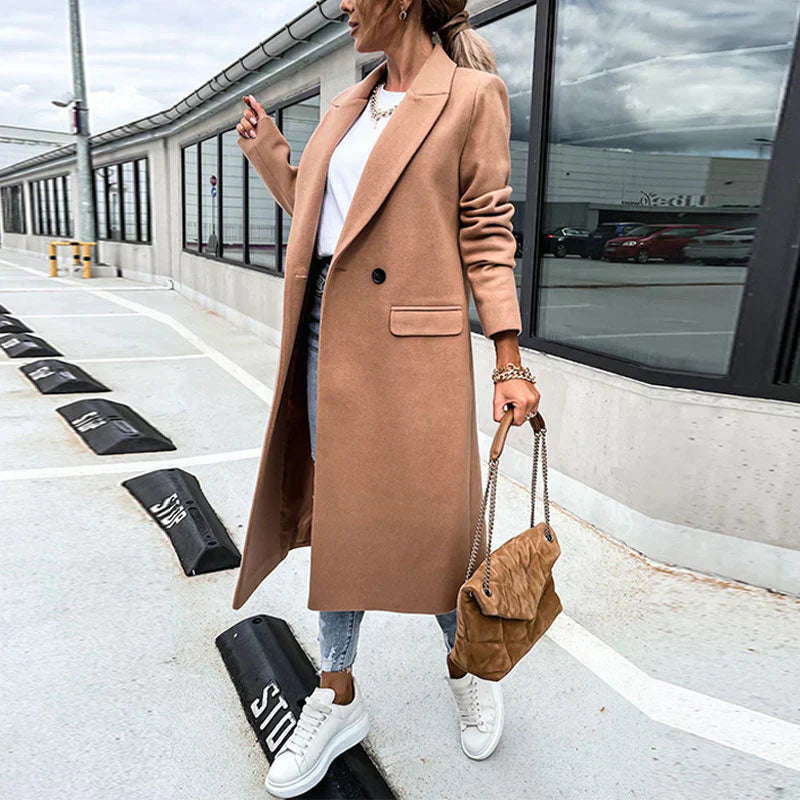 Giacca Donna con Bottoni Stile Classico Taglio Lungo