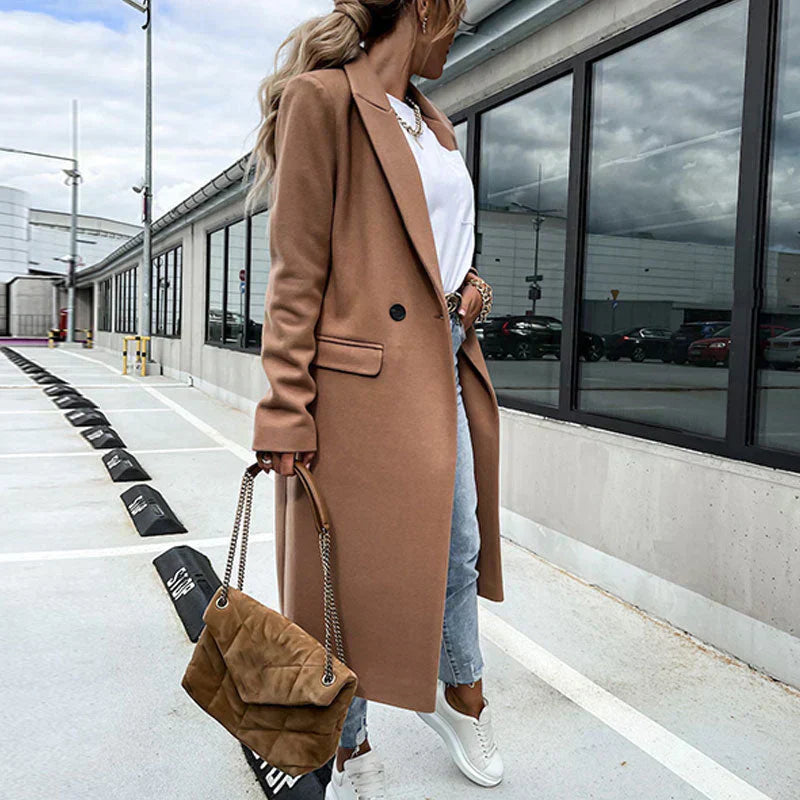 Giacca Donna con Bottoni Stile Classico Taglio Lungo