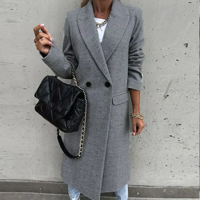 Giacca Donna con Bottoni Stile Classico Taglio Lungo