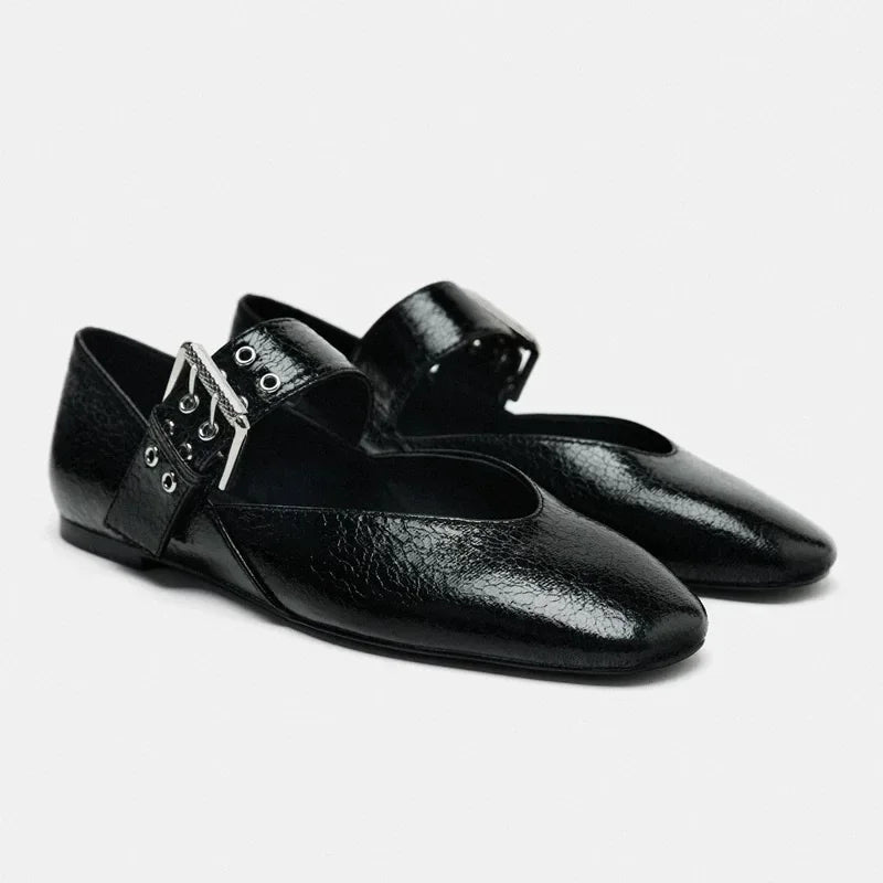 Monica | Donna Ballerine Leopard Mary Jane Cinturino Fibbia 3