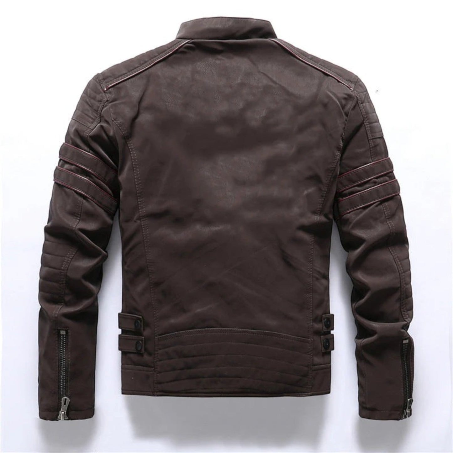 Motrek | Giacca Moto Uomo in Ecopelle Collo Alto Multi-Zip Biker 4