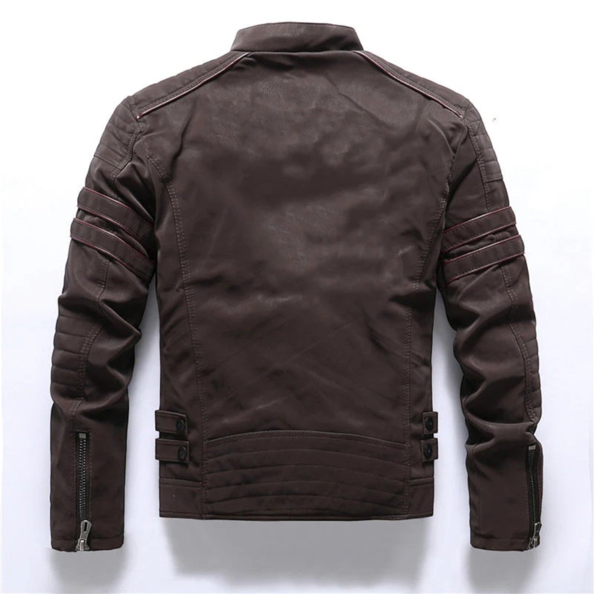 Motrek | Giacca Moto Uomo in Ecopelle Collo Alto Multi-Zip Biker 4