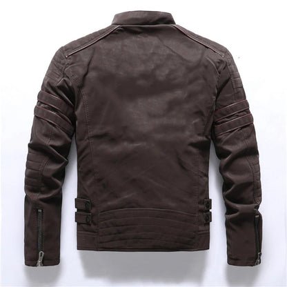 Motrek | Giacca Moto Uomo in Ecopelle Collo Alto Multi-Zip Biker 4