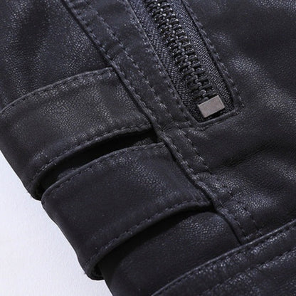 Motrek | Giacca Moto Uomo in Ecopelle Collo Alto Multi-Zip Biker 5