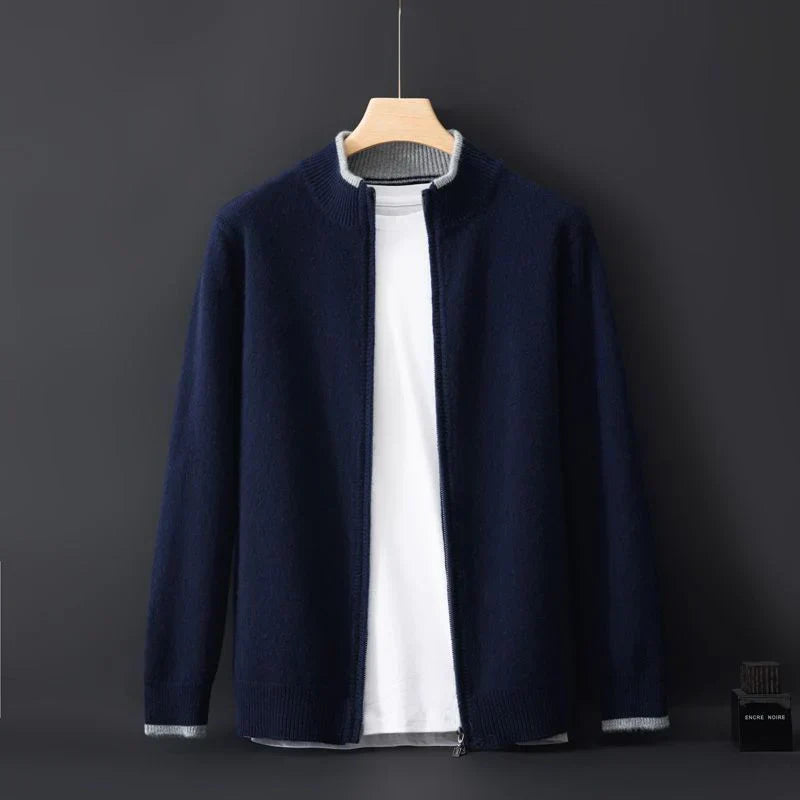 Gilet Uomo in Cashmere con Zip e Vestibilità Elegante