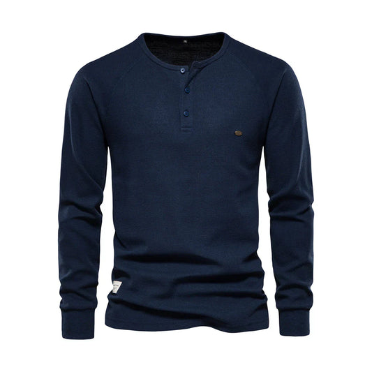 Camicia Uomo Manica Lunga Collo Tondo con Bottoni Comoda - Brentozzi