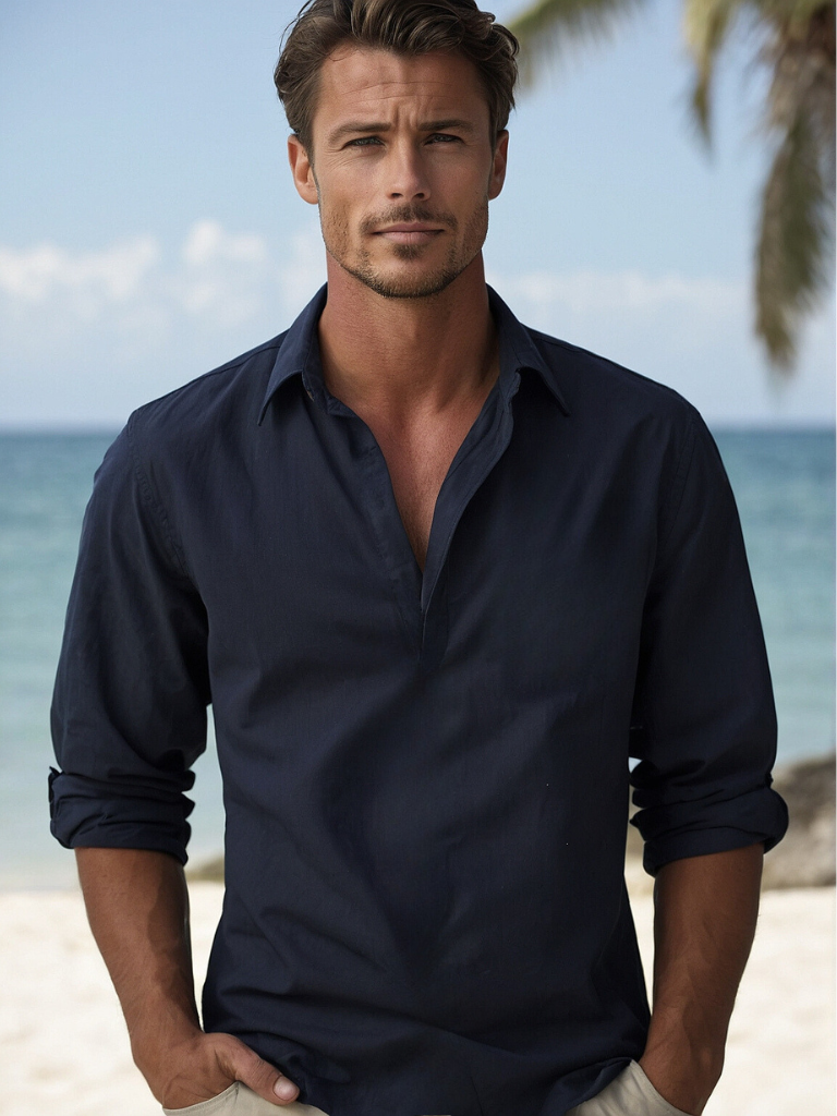 Camicia Uomo Traspirante Manica Lunga Estiva