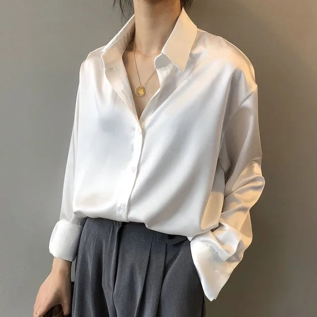 Camicia Donna Manica Lunga Colletto Classic