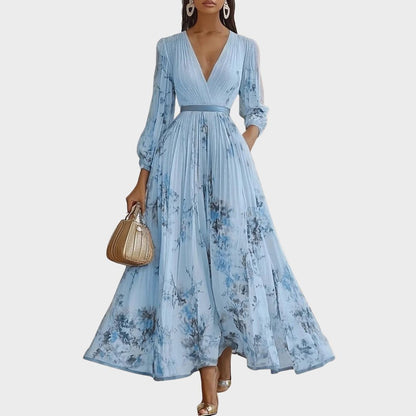 Abito Midi Donna Plissettato Senza Maniche Fantasia Floreale