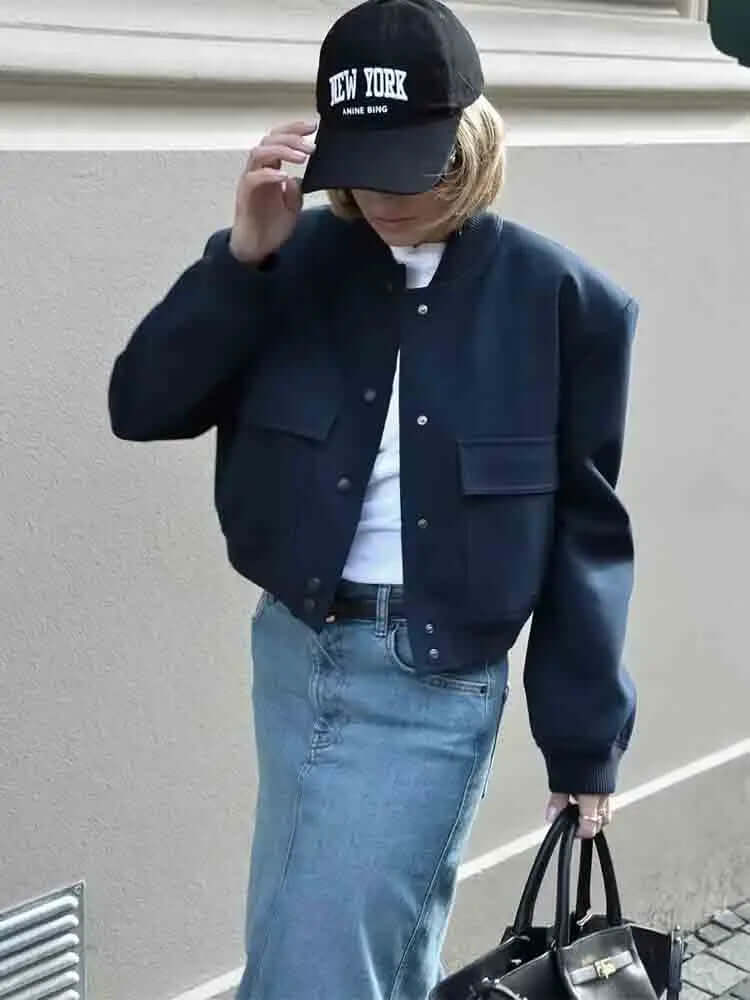 Giacca Bomber Donna con Tasche Stile Streetwear