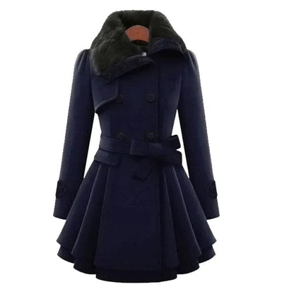 Trenchcoat Donna con Pelliccia Vegan Imbottito Invernale