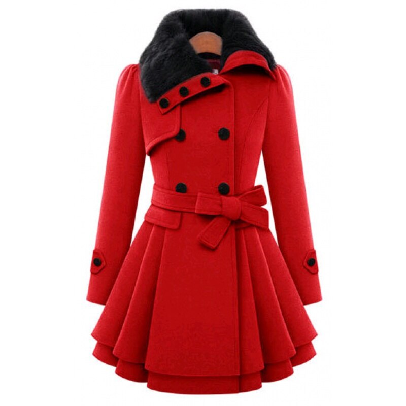 Cappotto Trench Donna Slim Fit con Cintura Doppia Chiusura