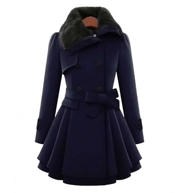 Cappotto Trench Donna Slim Fit con Cintura Doppia Chiusura