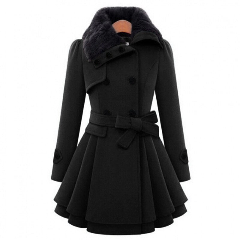 Cappotto Trench Donna Slim Fit con Cintura Doppia Chiusura