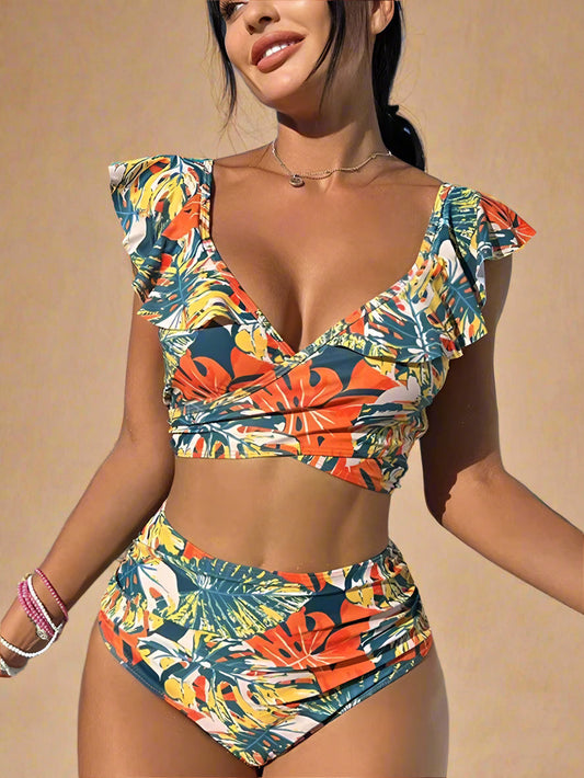 Costume da Bagno Donna Due Pezzi con Volant - Vesarelli