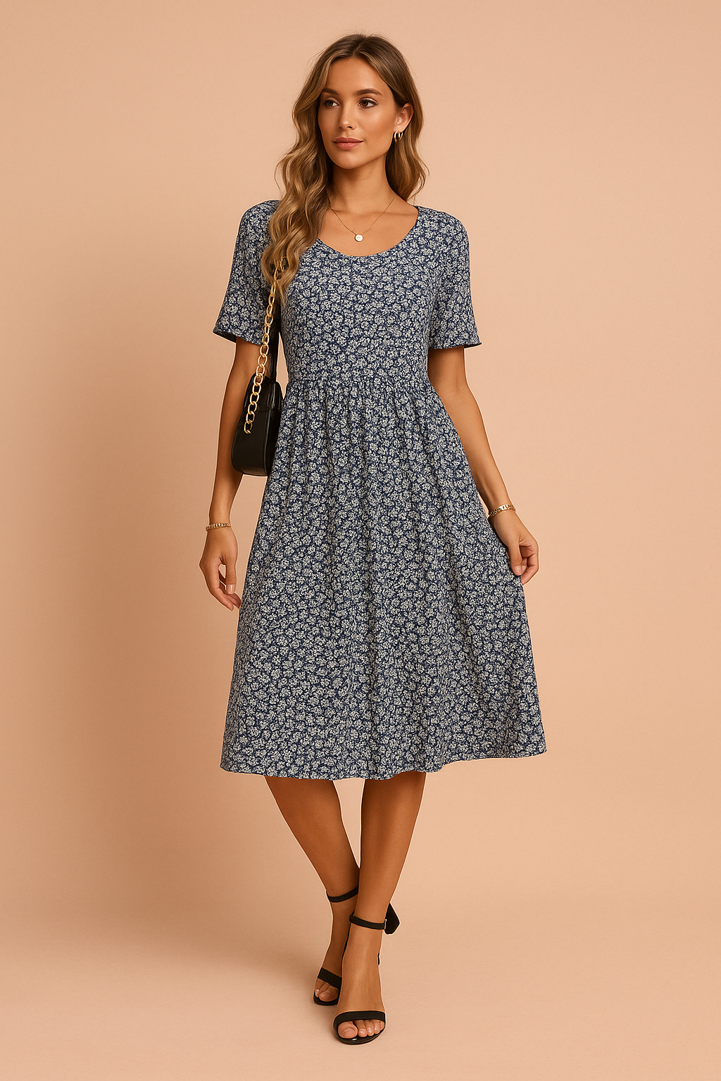 Blusa Donna Fluida Pois con Volant Manica Lunga - Vesarelli