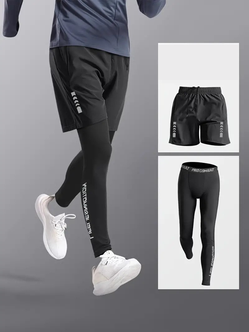 Completo Sportivo Uomo Pezzi Tights e Shorts