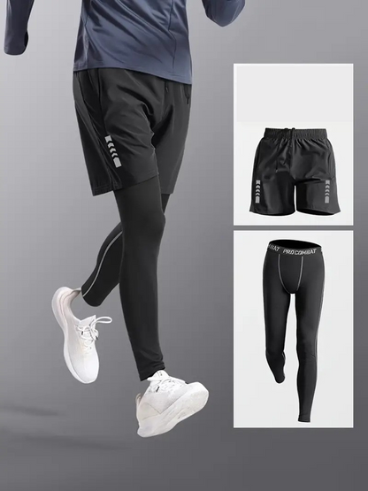 Completo Sportivo Uomo Pezzi Tights e Shorts