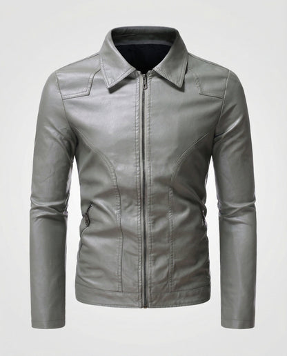 Giacca Uomo in Pelle Vestibilità Slim
