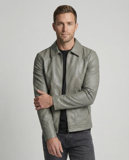 Giacca Uomo in Pelle Vestibilità Slim - Brentozzi