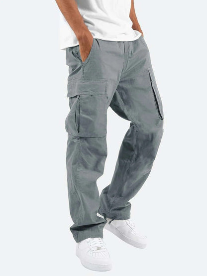 Pantaloni Cargo Uomo in Tessuto Stretch Lunghezza Regolare