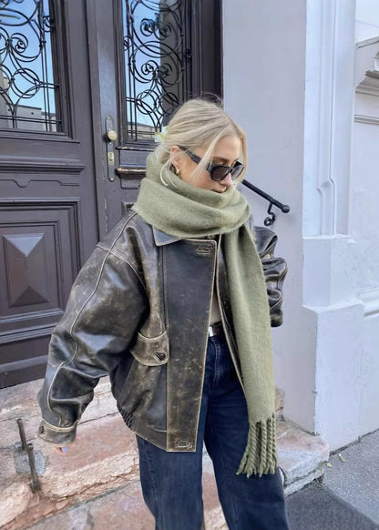 Giacca Donna Casual Tessuto Effetto Lavato