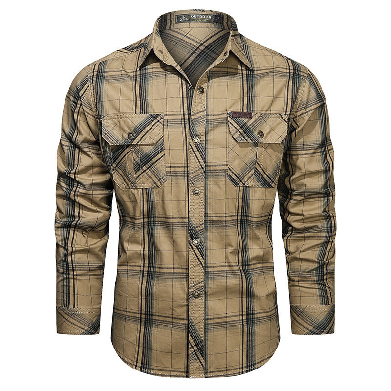 Camicia Uomo Manica Lunga Tessuto a Righe Slim Fit