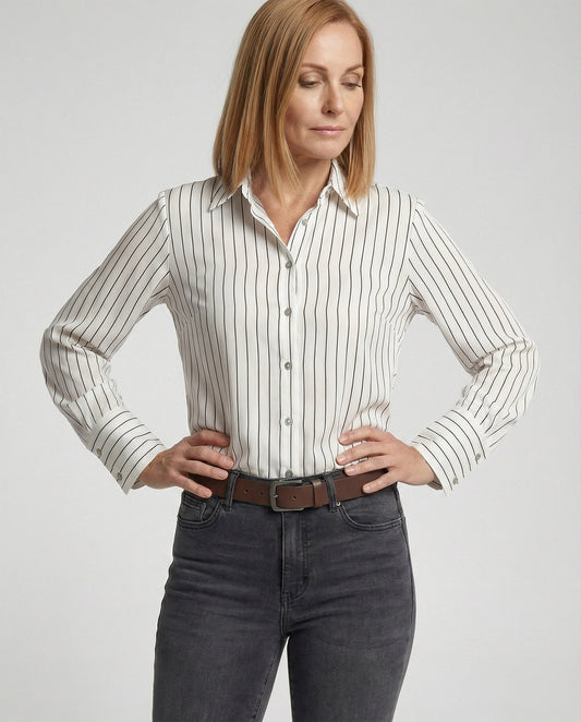 Blusa Donna Elegante a Righe Taglio Moderno - Brentozzi