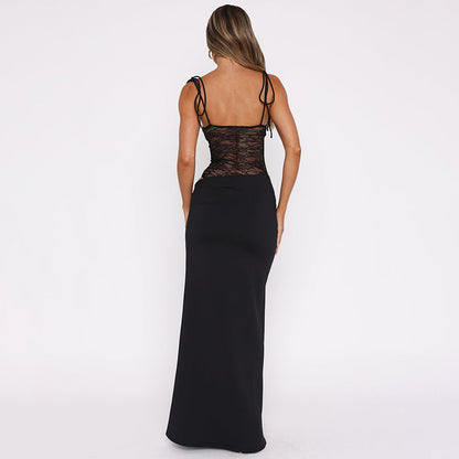 Abito Maxi Donna Scollo con Inserto Vestibilità Lunga