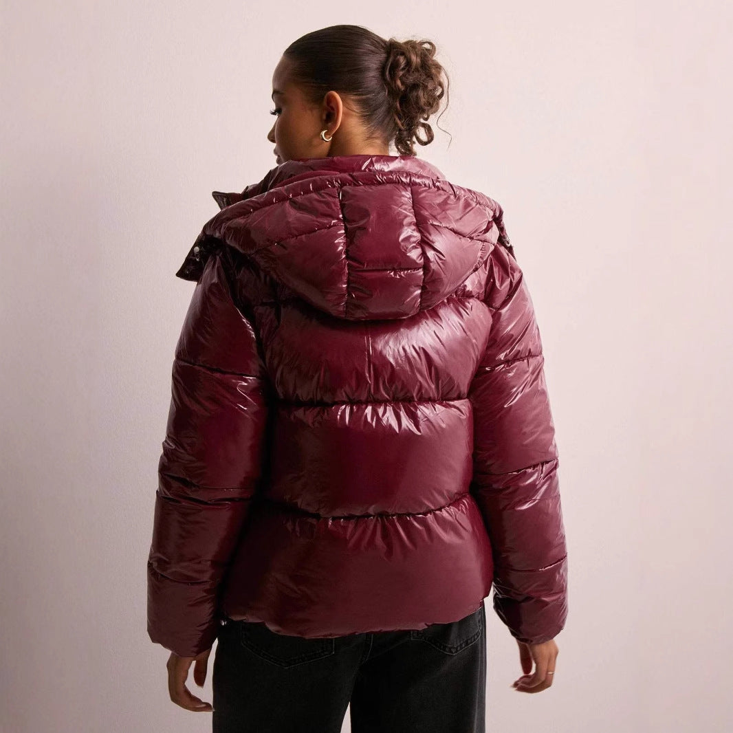 Giacca Piumino Donna Imbottita Calda con Cappuccio