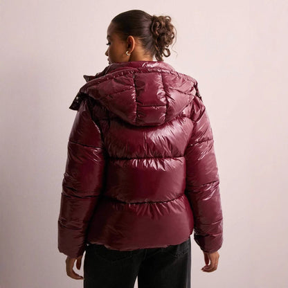 Giacca Piumino Donna Imbottita Calda con Cappuccio