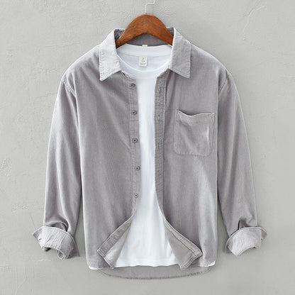 Camicia Uomo in Velluto a Coste Manica Lunga