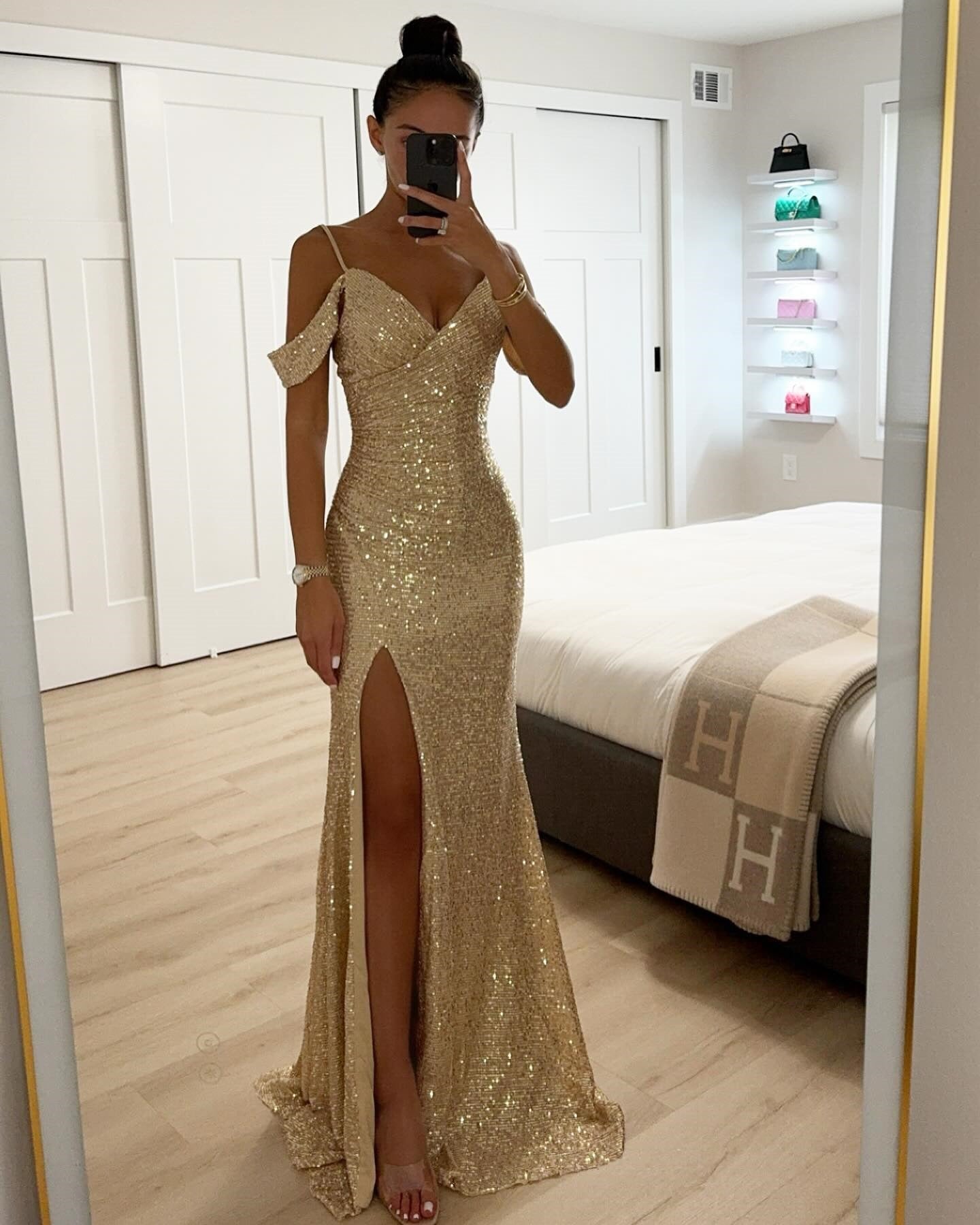 Abito Elegante Donna con Lustrini Svasato - Brentozzi