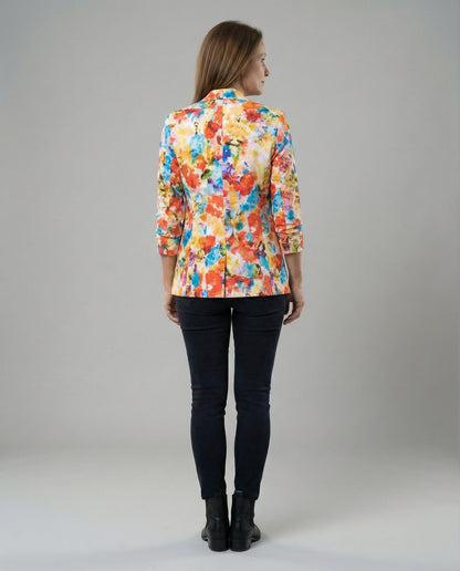 Blazer Donna Fantasia Floreale Linea Elegante