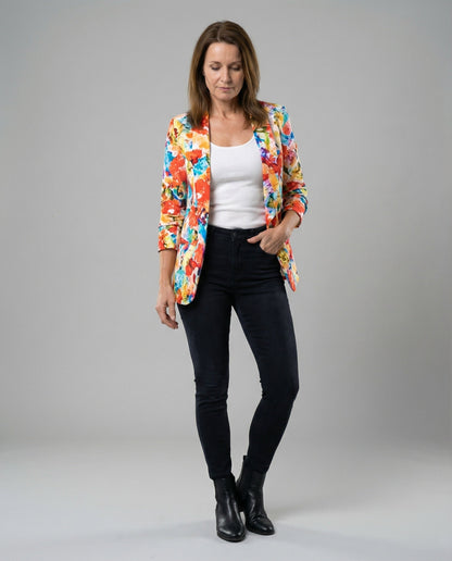 Blazer Donna Fantasia Floreale Linea Elegante