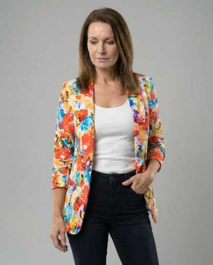 Blazer Donna Fantasia Floreale Linea Elegante - Brentozzi