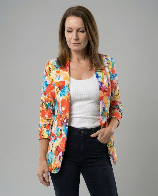 Blazer Donna Fantasia Floreale Linea Elegante - Brentozzi