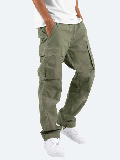 Pantaloni Cargo Uomo in Tessuto Stretch Lunghezza Regolare