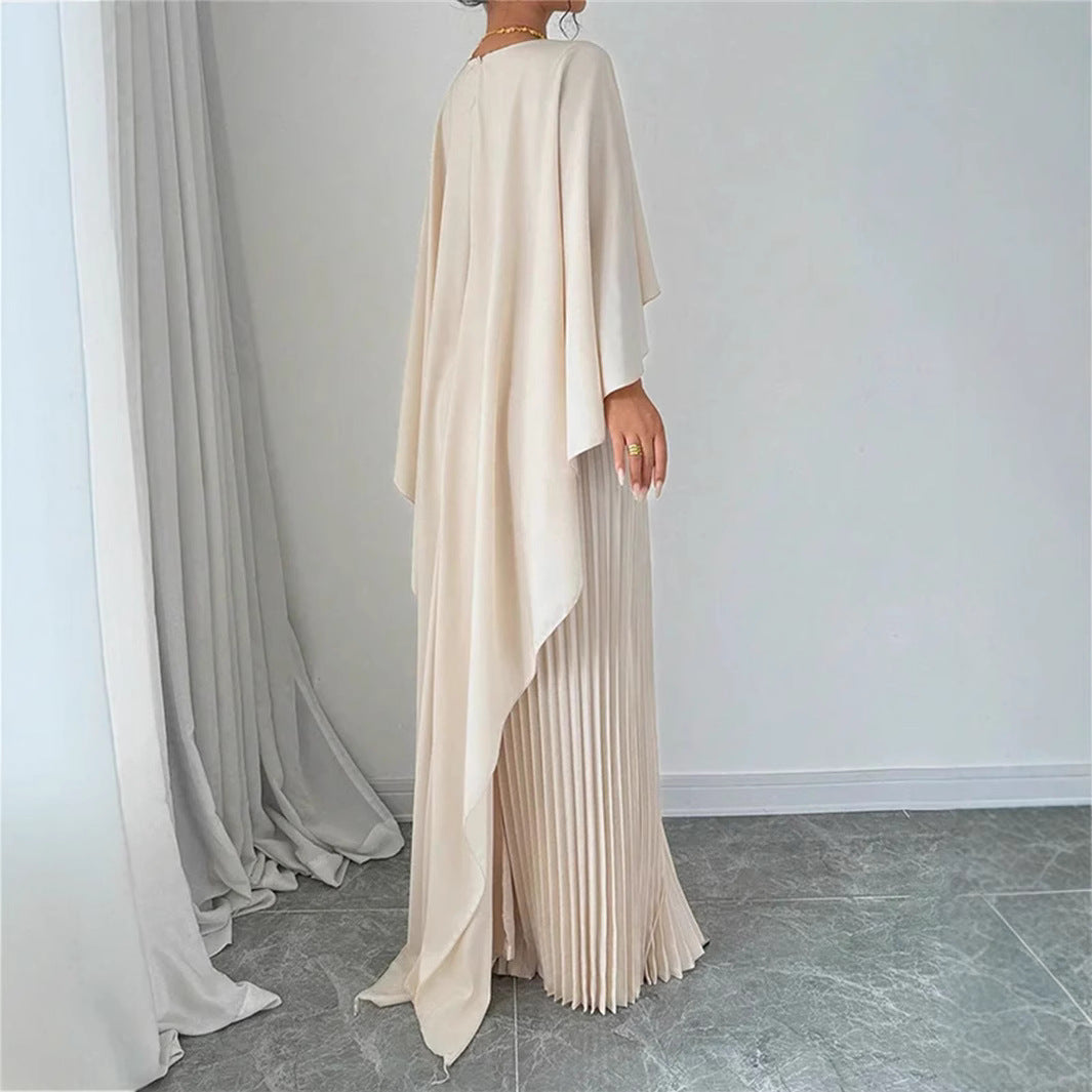 Abito Lungo Donna con Pieghe Plissé