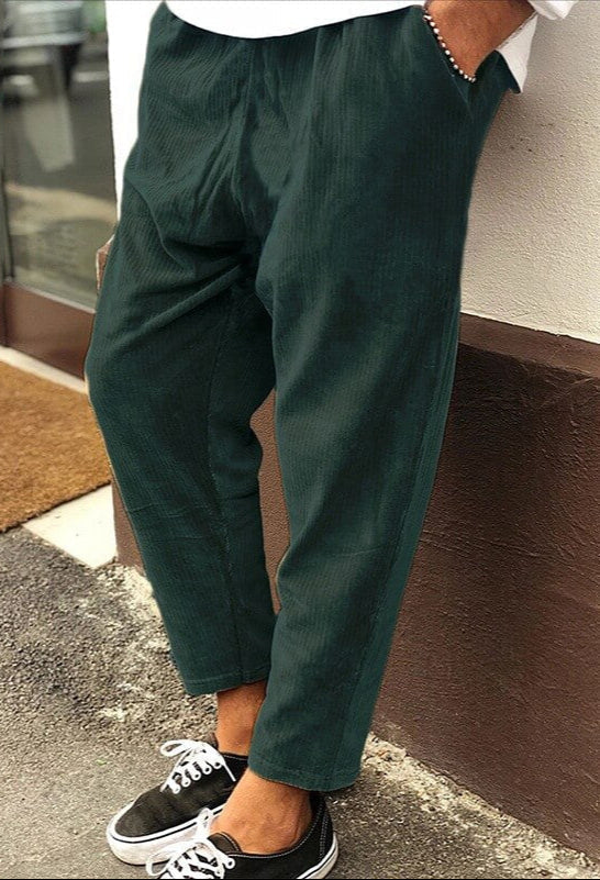 Pantaloni Uomo con Elastico Vita Lunghezza Caviglia