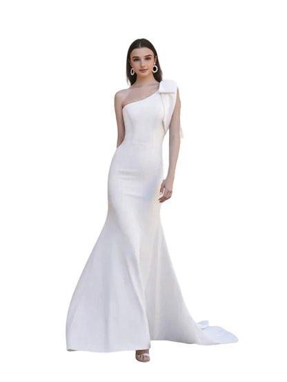 Abito Maxi Donna Taglio Sirena Spalla Asimmetrica