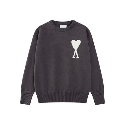 Maglione Donna in Maglia Motivo Cuore Regular Fit