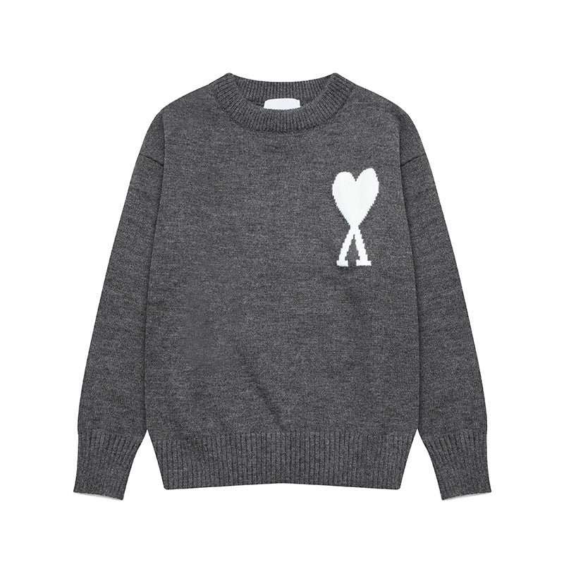 Maglione Donna in Maglia Motivo Cuore Regular Fit